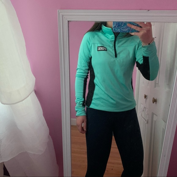 PINK Victoria's Secret Tops - PINK mint green and black sweatshirt